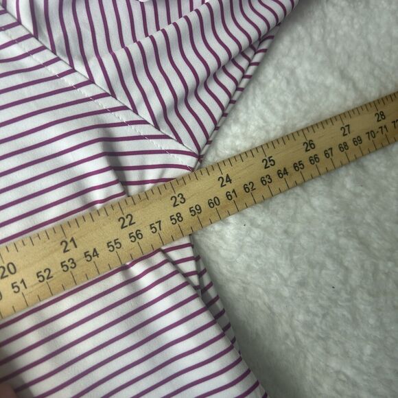 Foot Joy Men’s L Polo Golf Performance Pink Striped Logo Country Club - Picture 6 of 9